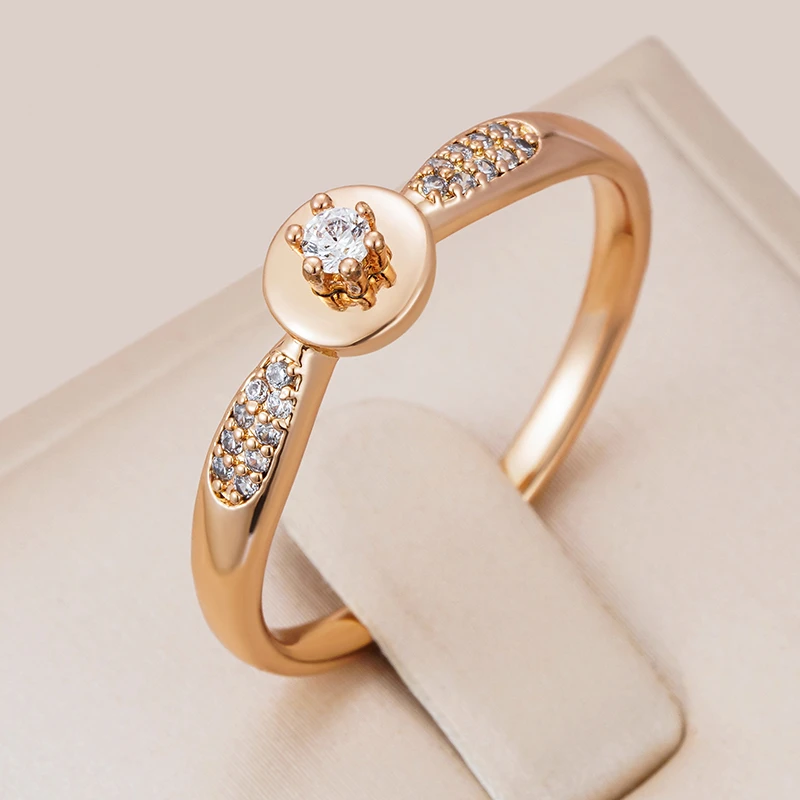 Elegant Gold Zirconia Ring