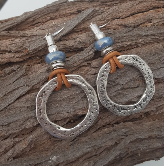 Elegant Boho Silver Circle Earrings