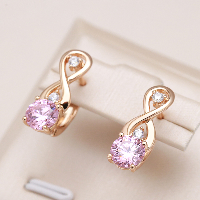 Stylish pink zircon earrings for a touch of elegance