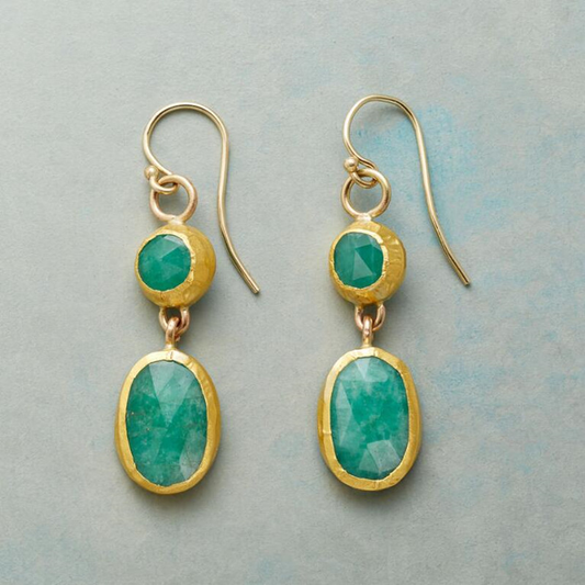 Elegant Vintage Turquoise and Gold Earrings