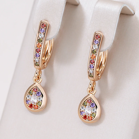 Colorful Zircon Drop Earrings for a Sparkling Look