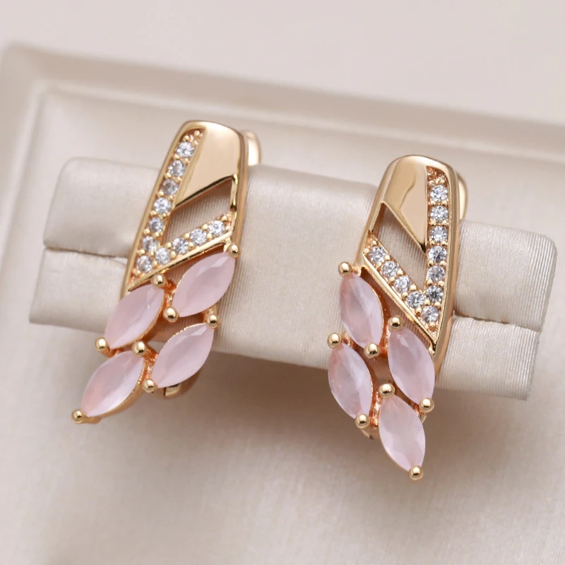 Graceful Rose Quartz Stud Earrings