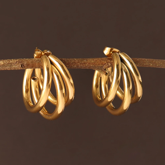 Chic Vintage Golden Circle Earrings