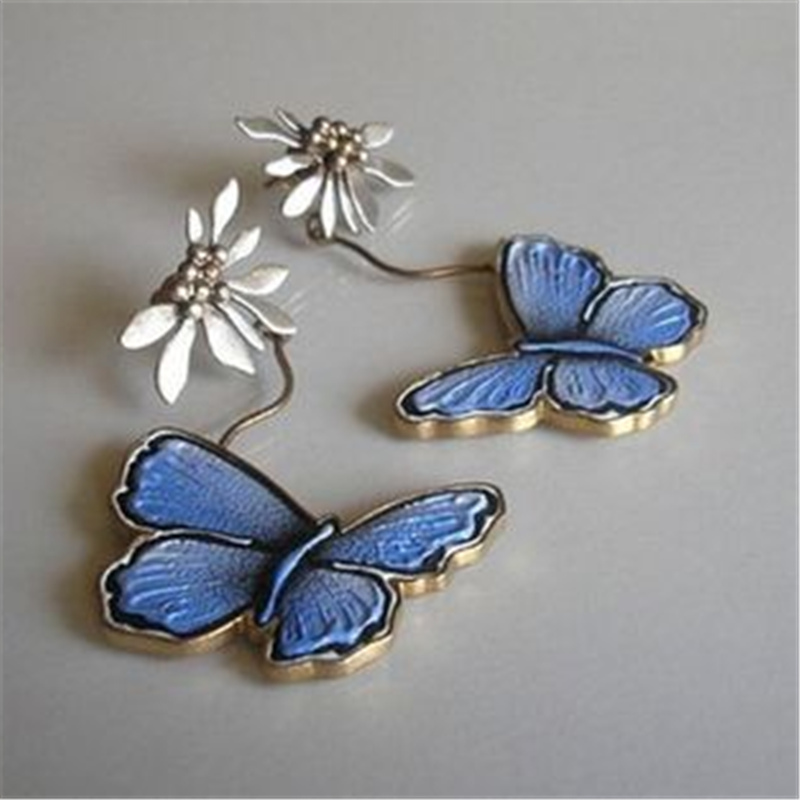 Lovely Old Blue Butterfly Earrings