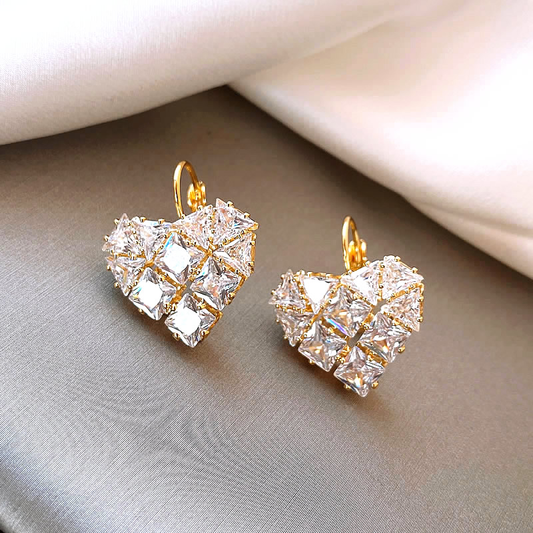 Fascinating Crystal Heart Earrings for a Touch of Elegance