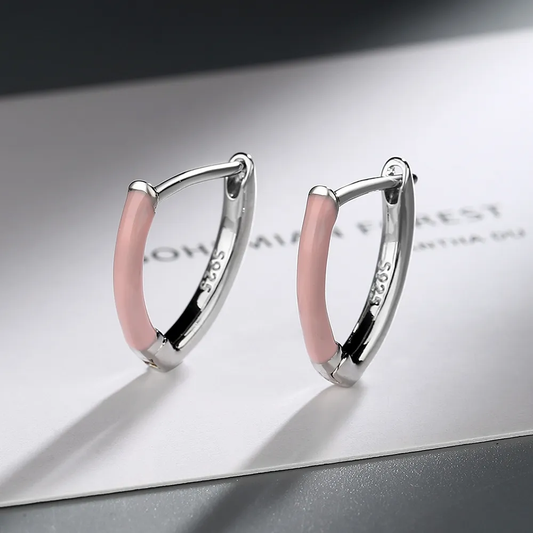 Fascinating pink earrings made of fine silver