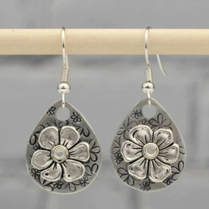 Elegant Vintage Floral Sterling Silver Earrings