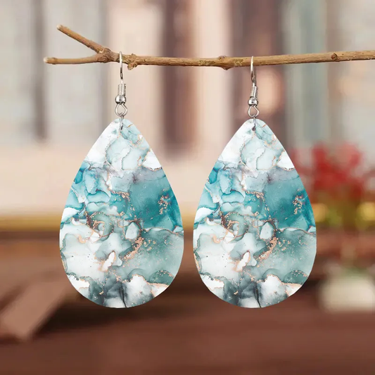 Chic Vintage Earrings with Blue and White Stones