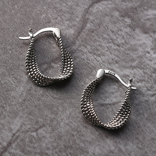 Chic Irregular Silver Earrings in Vintage Style