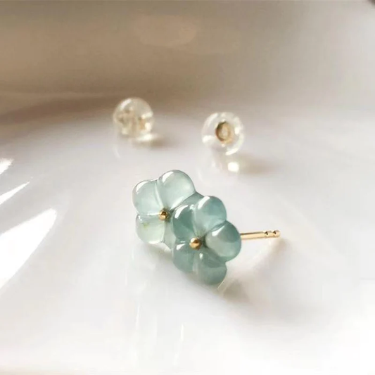 Elegant Vintage Turquoise Crystal Flower Earrings