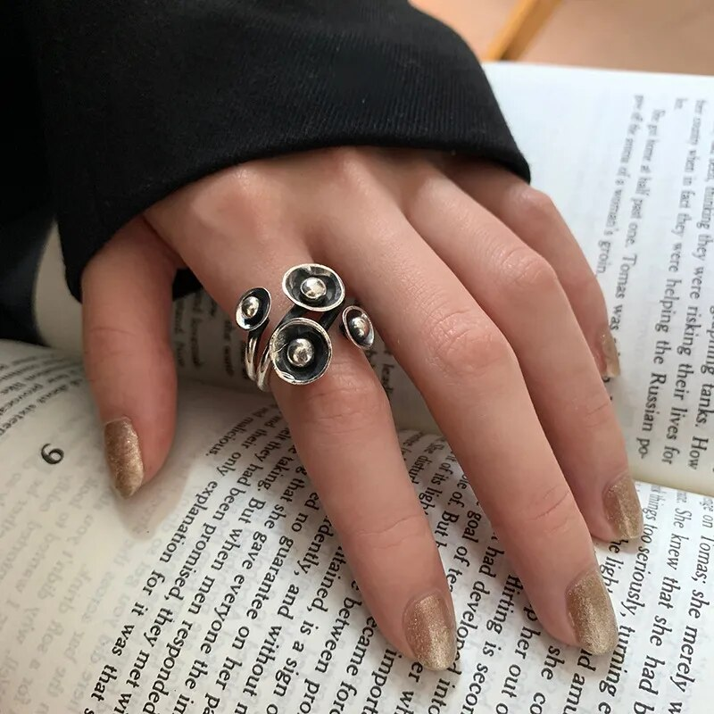 Sparkling Silver Mushroom Ring – A Touch of Nature for Your Collection!