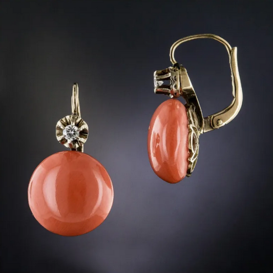 Elegant Red Vintage Earrings with Sparkling Zirconia