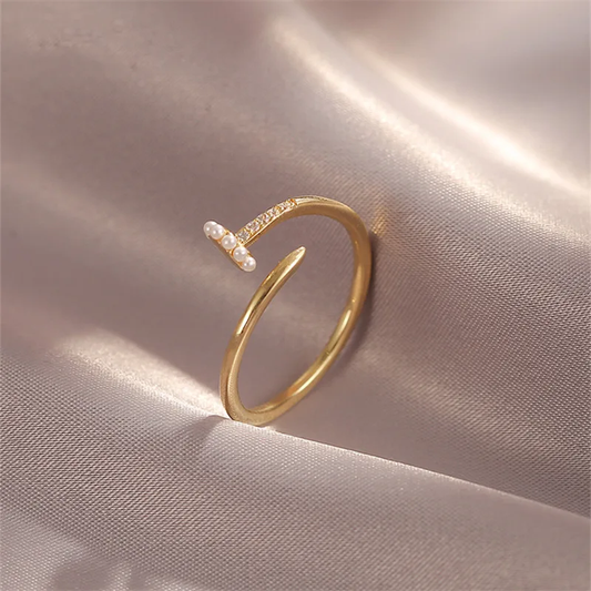 Fascinating Open Ring with Radiant Pearls