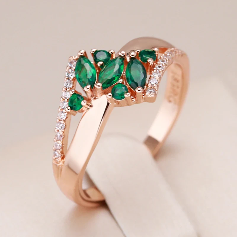 Stylish ring in radiant brilliant green