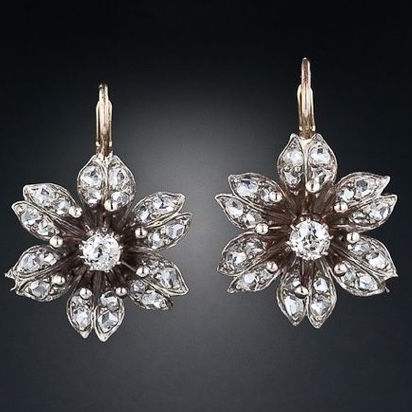 Exquisite Vintage Crystal Floral Earrings