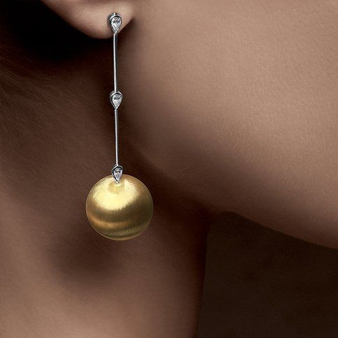 Gorgeous Vintage Golden Sphere Earrings