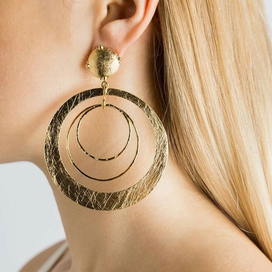 Elegant Boho Earrings with Golden Circles