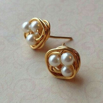 Elegant Vintage Pearl Nest Earrings for a Timeless Look