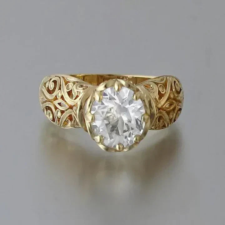 shimmering elegance ring with radiant white crystal