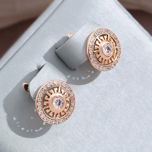 Stylish shiny round earrings