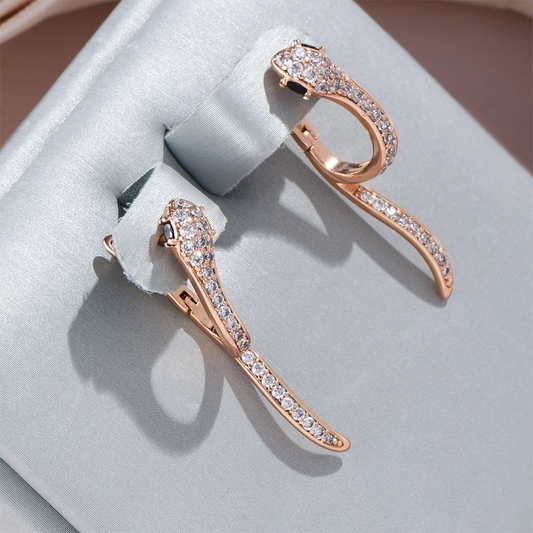 Stylish, sparkling snake earrings for a touch of elegance