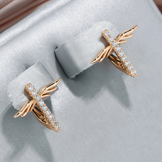 Stylish golden dragonfly earrings for a touch of elegance