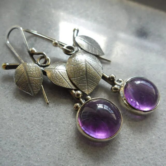 Vintage-Inspired Violet Crystal Earrings for an Elegant Look