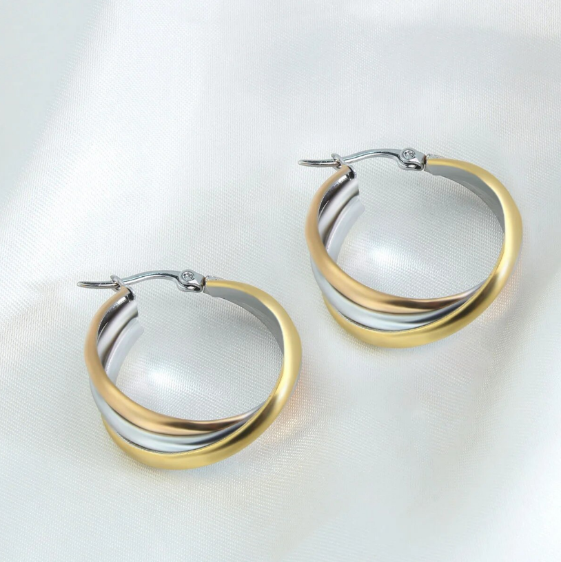 Elegant Boho Earrings Made of High-Quality Silver and Gold