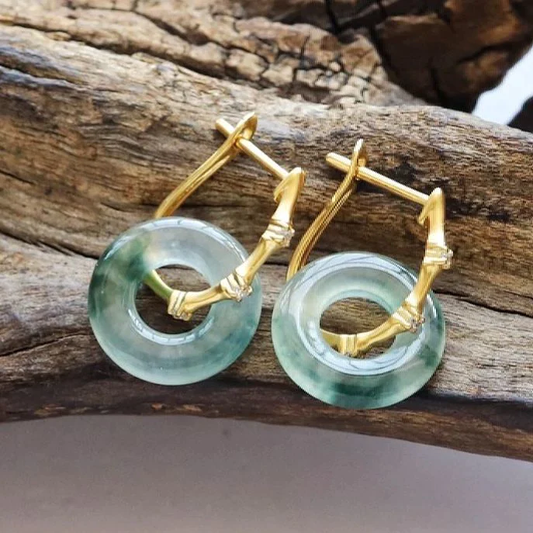 Elegant Vintage Turquoise Crystal Hoop Earrings