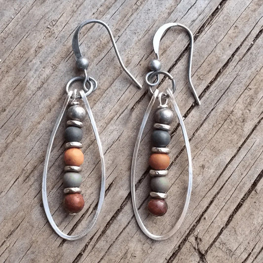 Chic Vintage-Inspired Painted Stone Earrings