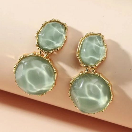 Elegant Vintage Green Water Earrings