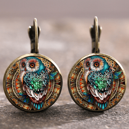 Fascinating Vintage Crystal Owl Earrings with Unique Design