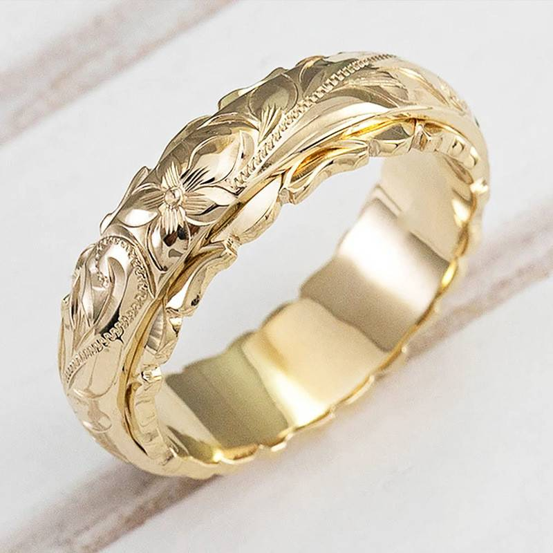 Elegant Vintage Gold Flower Ring