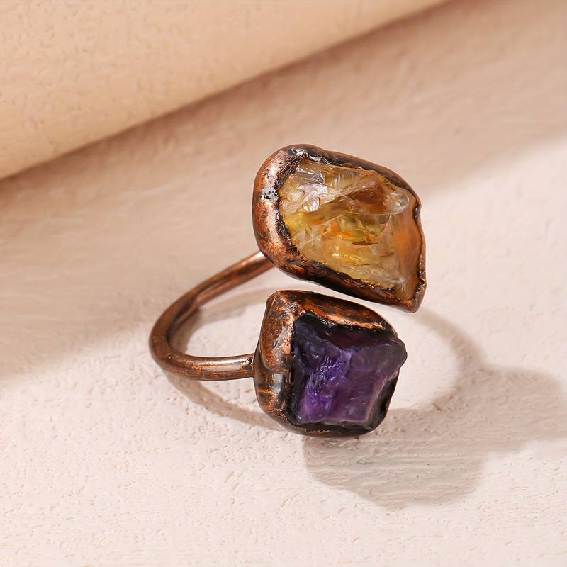 Timeless Vintage Natural Intarsia Stone Ring