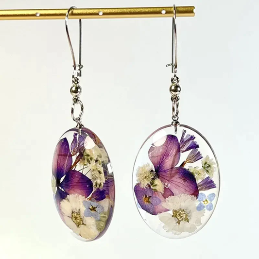 Elegant Vintage Flower Crystal Earrings made of Finest Sterling Silver