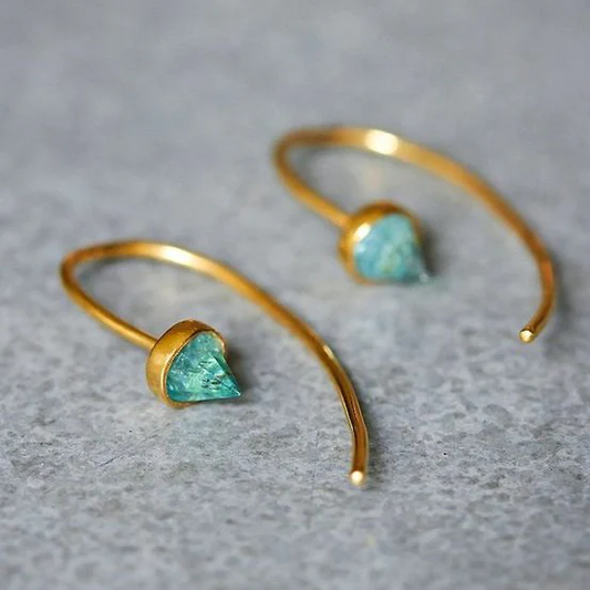 Elegant Vintage Turquoise Diamond Earrings made of the finest gold