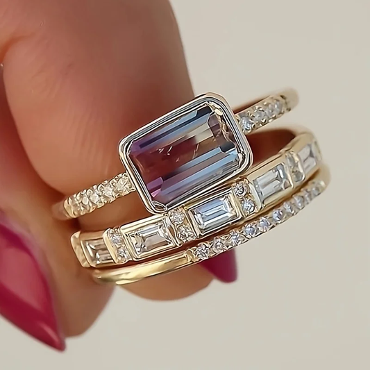 Radiant Vintage Glass Ring Collection