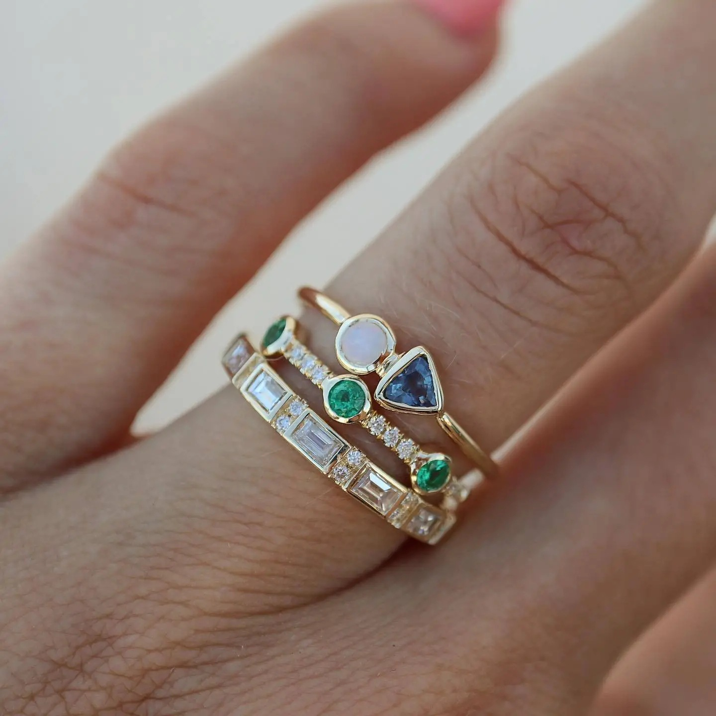 Elegant Vintage Ring with White Opal and Sparkling Cubic Zirconia Stones