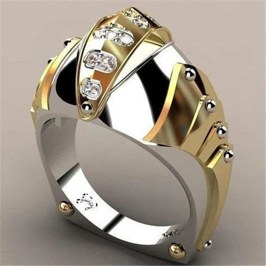 Timeless Vintage Gold & Silver Sparkling Zirconia Ring