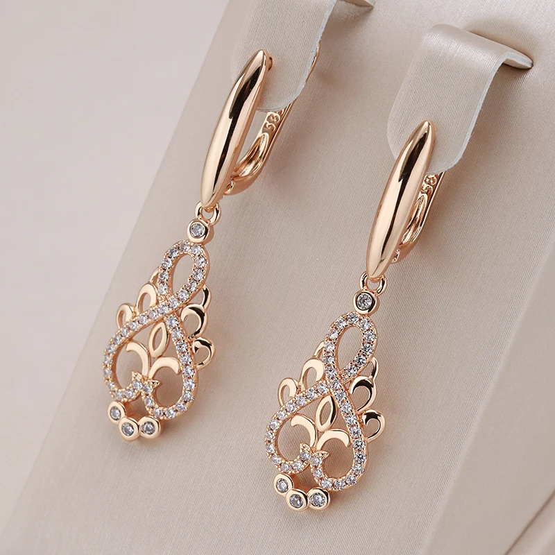 Fascinating fairy earrings made of high-quality gold with sparkling zirconia stones