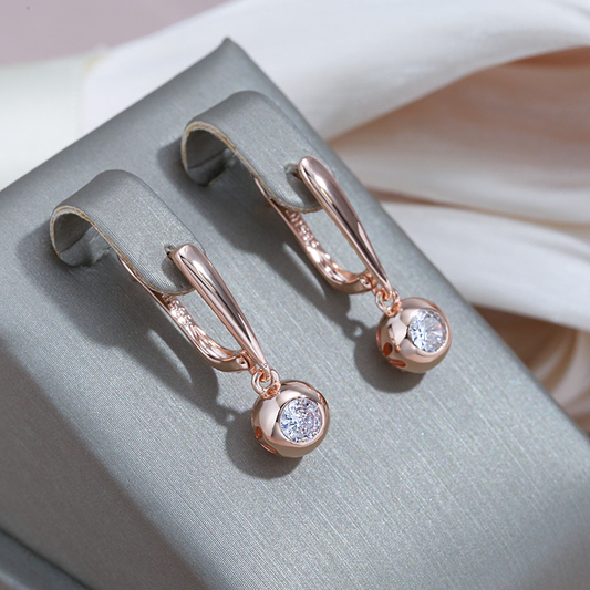 Glamorous Gold Crystal Ball Earrings